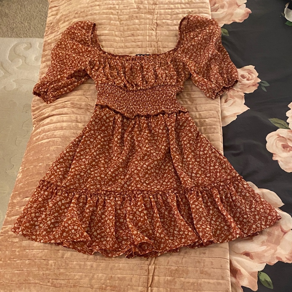 Trixxi ruched floral dress
